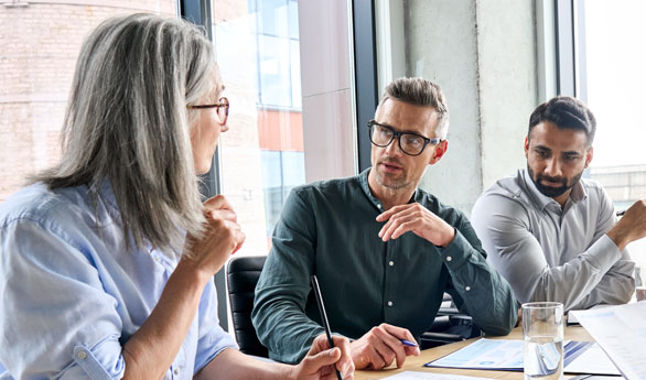 Members of the Regeneron team in a meeting.