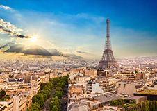 Regeneron location in Paris, France. Skyline of Paris with a view of the Eiffel Tower.